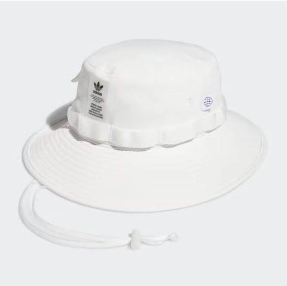 Adidas White Boonie Bucket Hat Activewear Streetwear Sunhat Mens Womens Beach - Picture 1 of 10